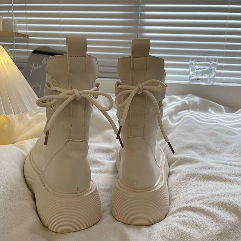 Women's European and American Short Boots Spring Autumn 2024 New Martin Boots British Style Versatile Thick Sole Elastic Women's Boots