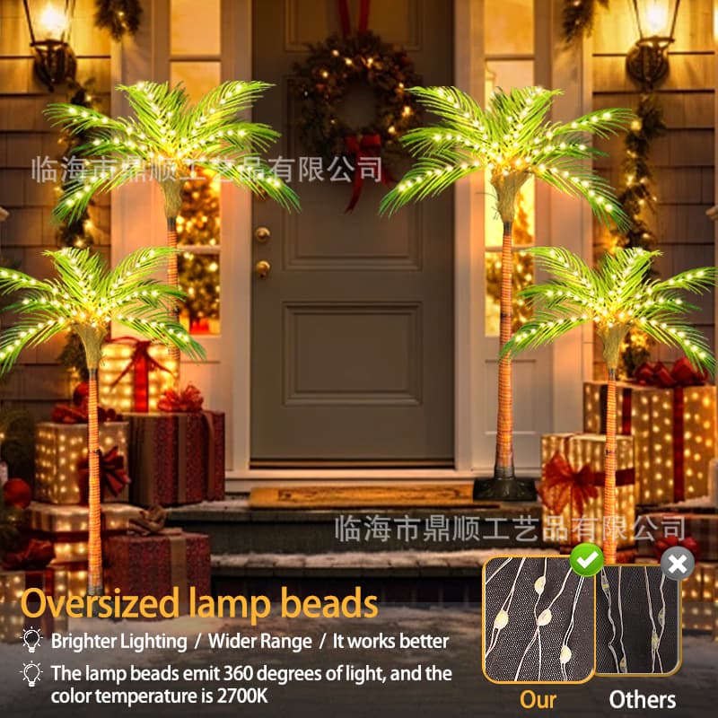 Imitation palm tree light, outdoor waterproof LED lawn light, glowing coconut tree for garden ambiance