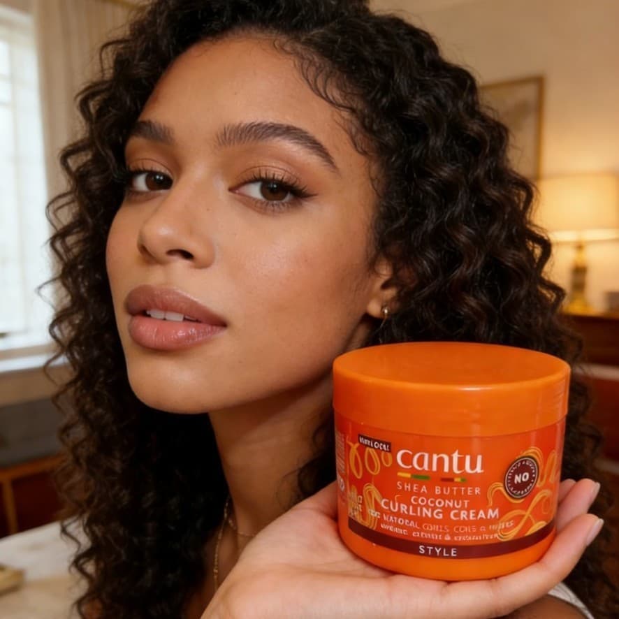 Cross-border Shea Butter Coconut Curling Cream, Moisturizing Styling Anti-Frizz Smooth Hair Mask