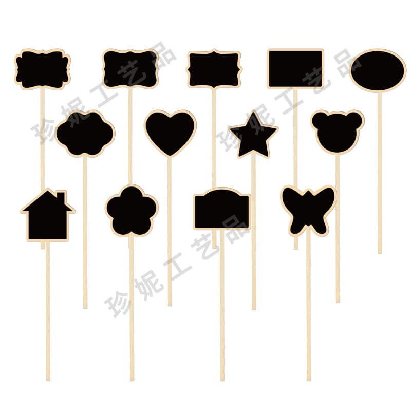 Wooden Korean Style Creative Small Blackboard, Plant Flower Decorative Small Insert Sign, Hotel Price Notice Board Plugin Ornament