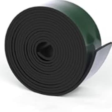 Adhesive solid rubber strip 2 inches wide x 1/8 inch thick x 120 inches long made from neoprene sheet
