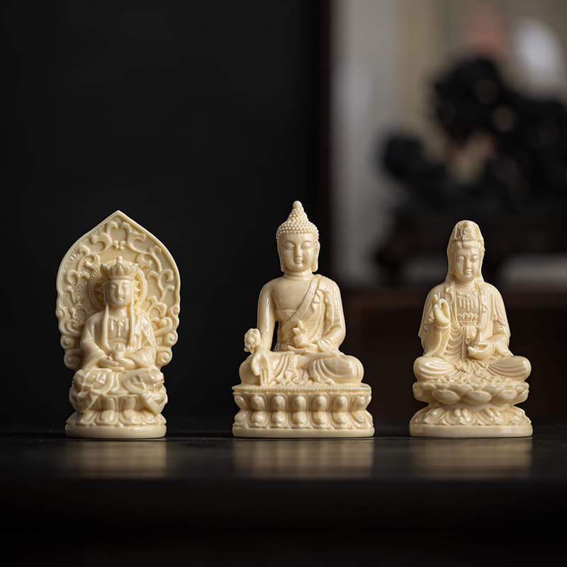 New Chinese style Western Three Saints Buddha statues, ceramic ornaments, Amitabha, Bodhisattva, Guanyin, decorative crafts