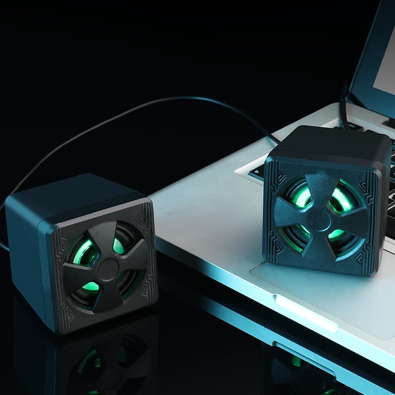 USB Computer Speaker, Portable Mini Speaker for Laptop Desktop, Small Cube Gift Desktop Speaker