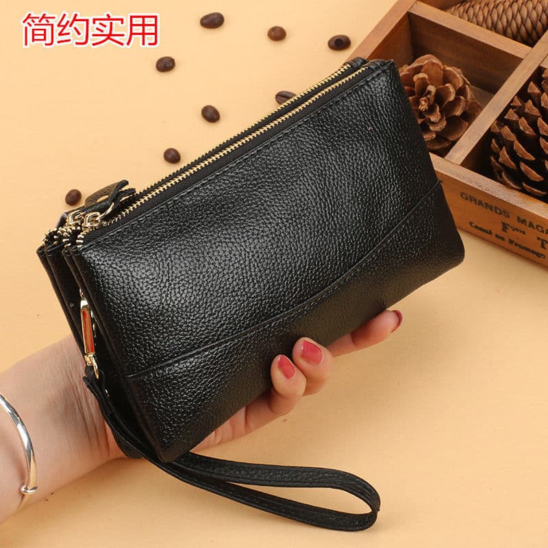 Women's Clutch Wallet Long Double Zipper 2024 New Large Capacity Handbag Coin Purse Soft Leather Phone Bag