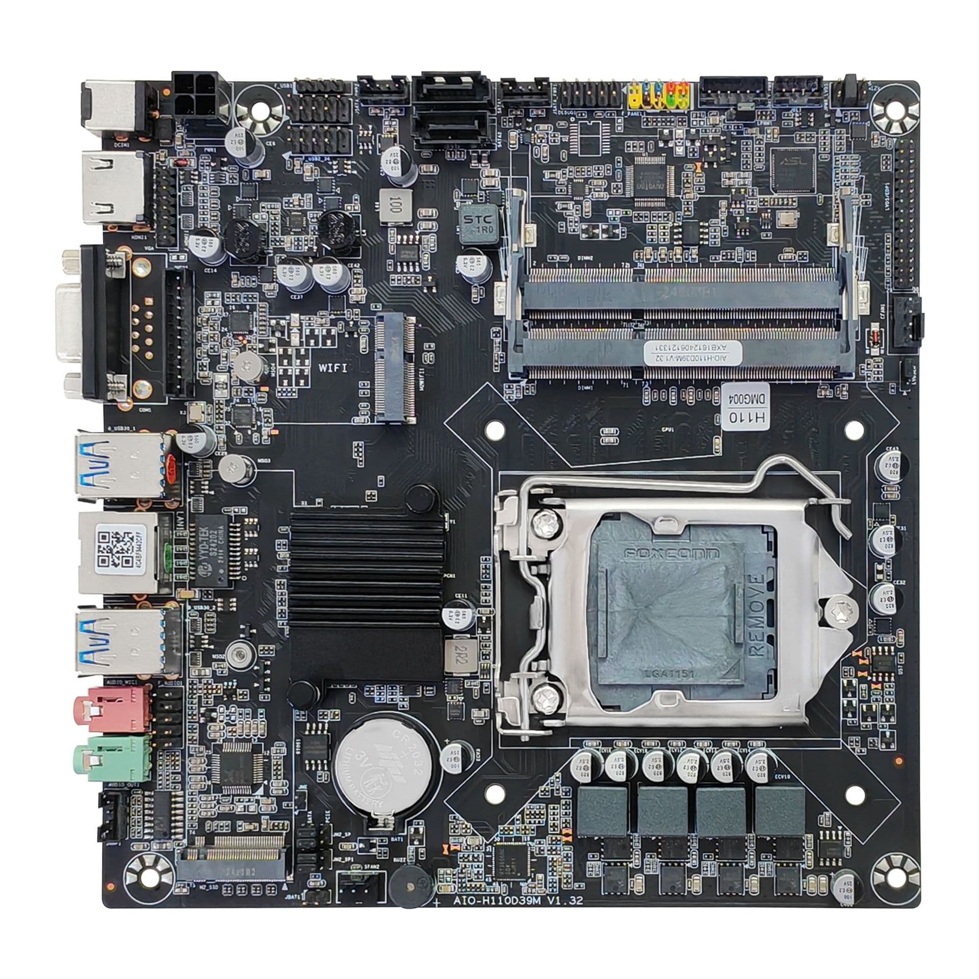 New H110 All-in-One PC Motherboard LGA 1155 Pin Supports MSATA with DC 12-19V Wide Voltage Power