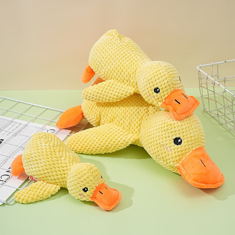 Dog Toy Durable Chew Squeaky Plush Sleep Companion Little Yellow Duck for Small and Medium Dogs Pet Toy
