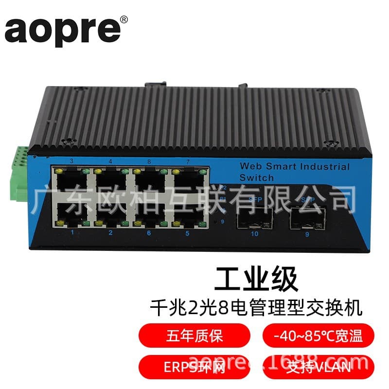 aopre H628GWS Industrial Grade WEB Management Gigabit 2 Fiber 4 Cable 8 Cable 4 Fiber 6 Cable Rail