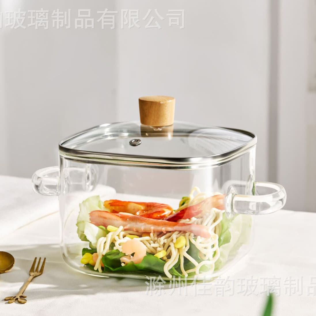 Borosilicate Square Glass Pot, High Temperature Resistant, Small Milk Pot, Transparent Soup Pot, Suitable for Electric Ceramic Stove, Red Wine Pot