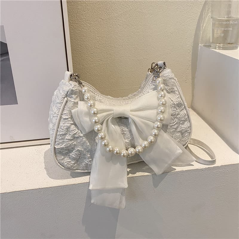 Trendy Bow Bag for Women Summer 2025 New Fashion Pearl Underarm Bag Versatile Shoulder Bag