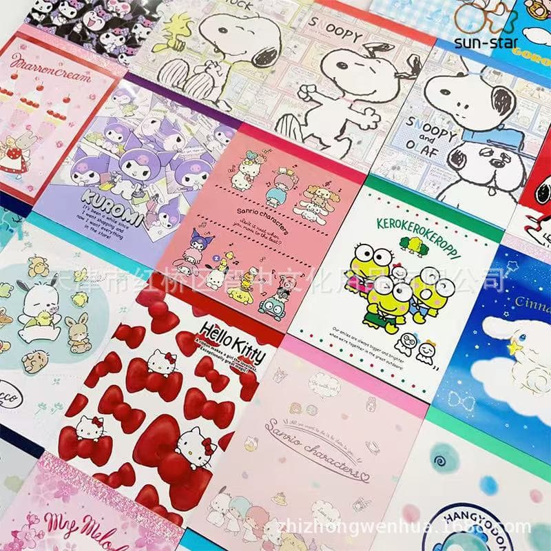 Japanese Sanrio Mini Sticky Note Pad - Doraemon, Snoopy, Sanrio Series Notebook
