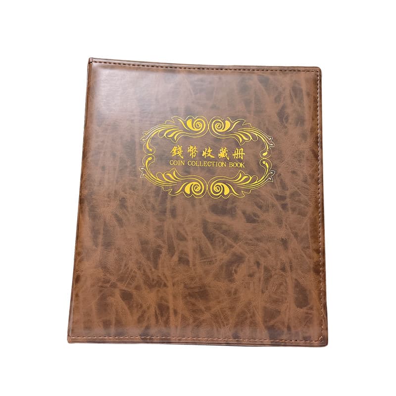 Leather Sewn Coin Album Banknote Collection Album Large Capacity Coin Album Loose-leaf Collection Empty Album for Storage and Protection