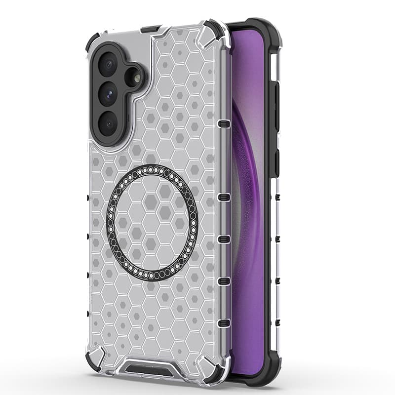 Compatible with OnePlus Ace 3 Pro Honeycomb Magnetic Phone Case, OnePlus Nord 4 Transparent Shockproof Protective Cover