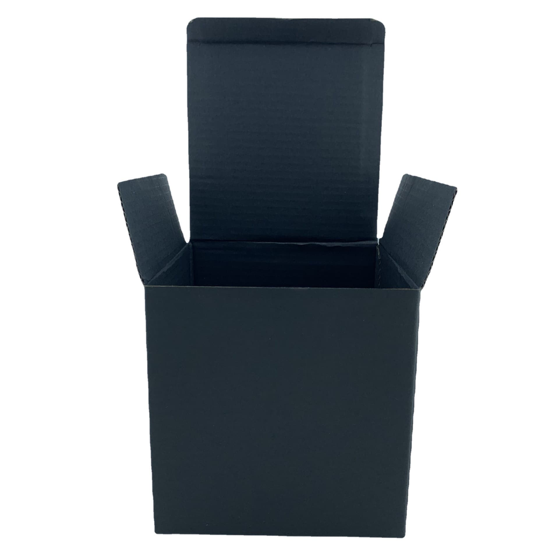 Square Bottom Black Cardboard Box Black Blank Neutral Small Black Box Corrugated Paper Laminated Black Card Folding Box
