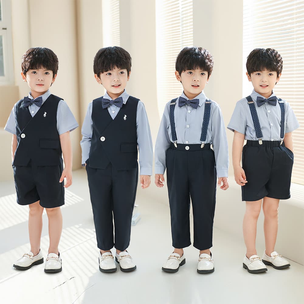 Children's suit suit spring and summer new baby birthday flower children's dress boy host chorus costume