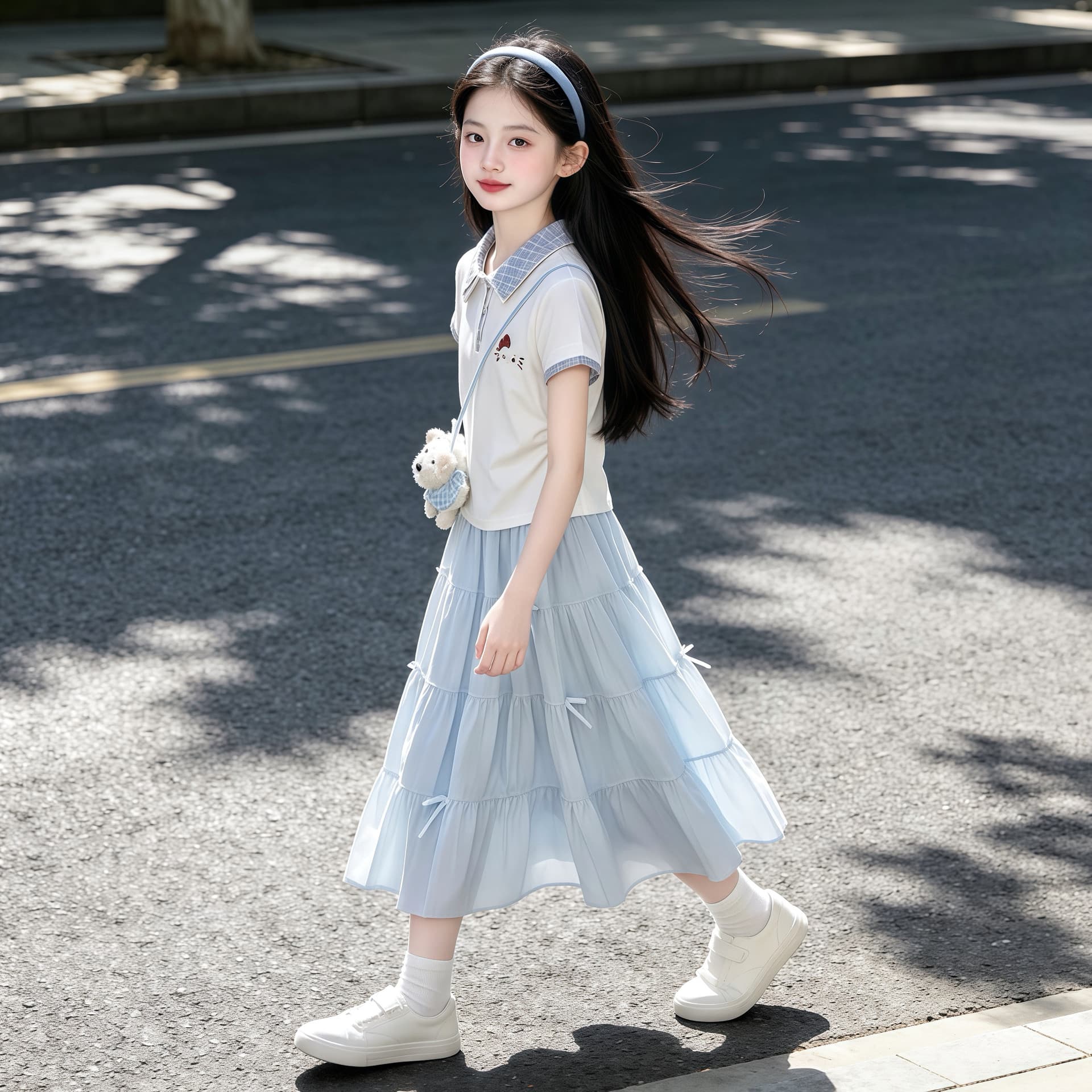 Girls summer suit 2026 new medium and large children POLO shirt T-shirt half-length skirt short-sleeved top ins cake skirt