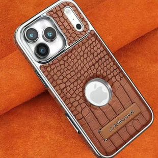 Crocodile Leather Texture Magnetic Charging Compatible with Apple 15 Pro Max Phone Case, 12 Stand for iPhone 14 Full Coverage 13 for Men