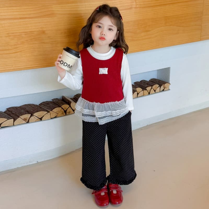 Girls Autumn Outfit Set 2025 New Style Korean Fashion Children Fall Wear Baby Vest Three-Piece Set