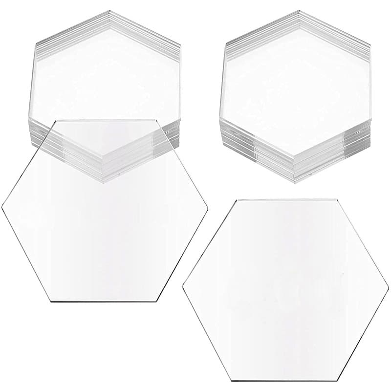 In Stock Cross-border Transparent Hexagonal Acrylic Place Card Blank Seat Card Guest Name Card Sign Decoration DIY Board