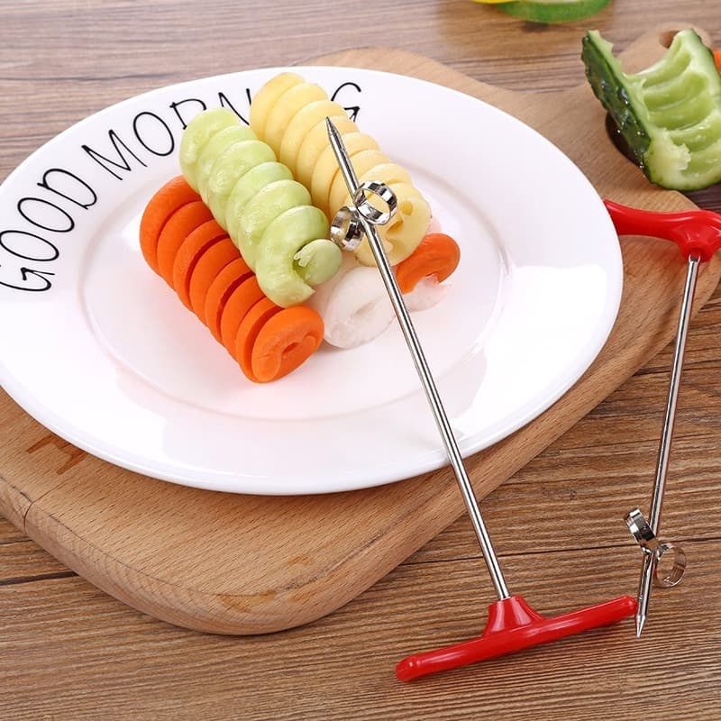 Kitchen tools stainless steel magic spiralizer cucumber knife potato spiral twist knife spiral plate decoration plating tools