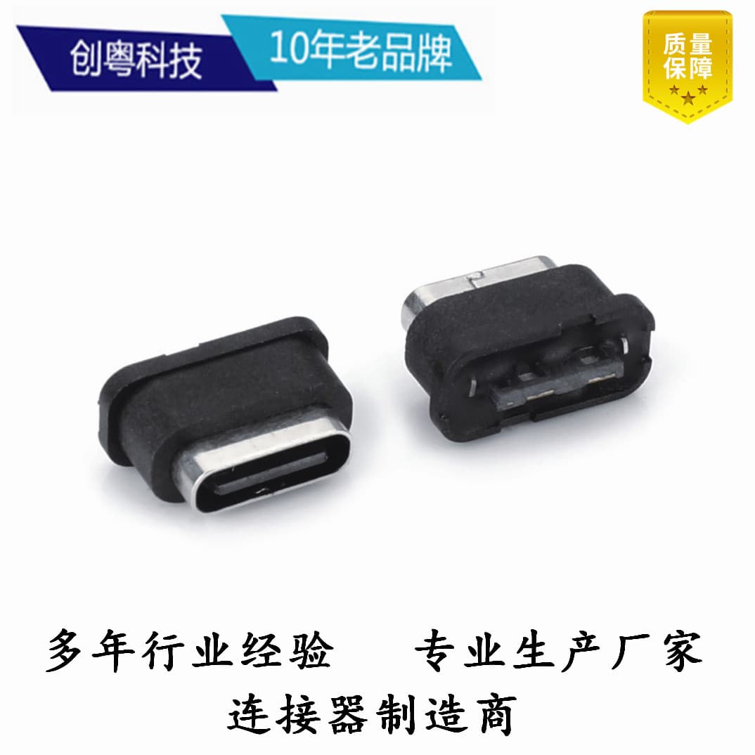 TYPE-C 2P 4P 6P 16P 24P solder wire waterproof female connector 2PIN waterproof interface