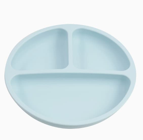 Baby Silicone Plate Round Smile Face Silicone Tableware Baby Food Divided Plate Children's Silicone Plate