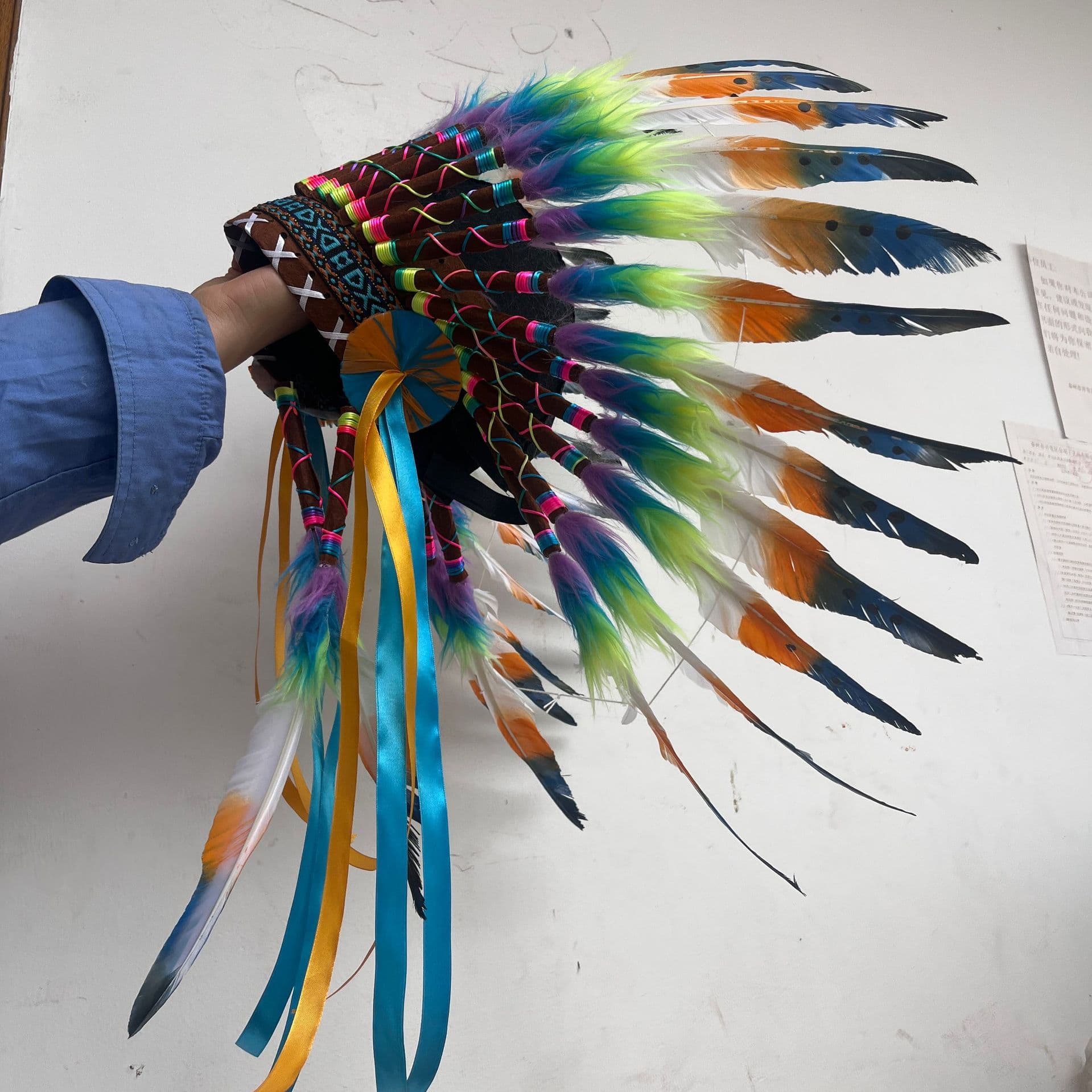 Indian headdress, feather headdress, savage chief hair accessory, stage performance photography catwalk props new style