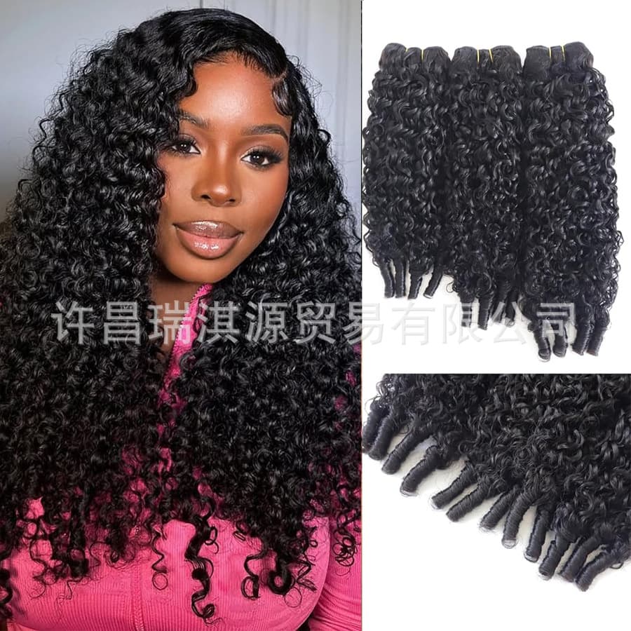 Cross-border Wig Burmese Curly Bundle Brazilian Remy Human Hair