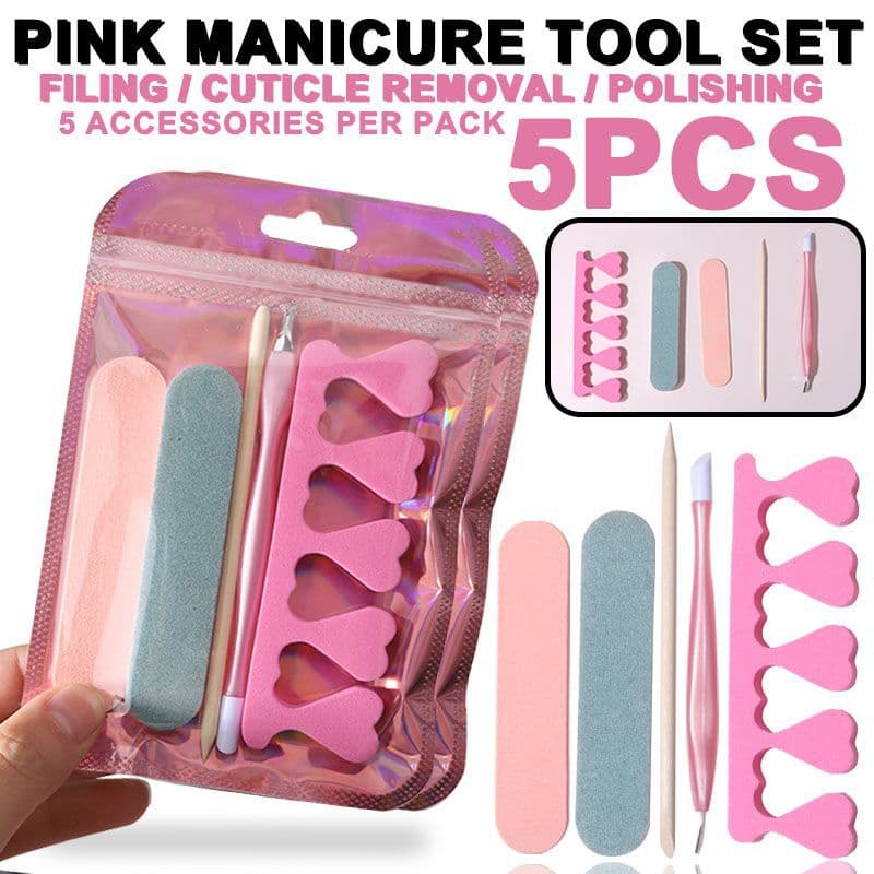 Temu Hot-Selling Purple Packaging Manicure Orange Stick Finger Separator Nail Tool Wooden Nail File Manicure Full Set