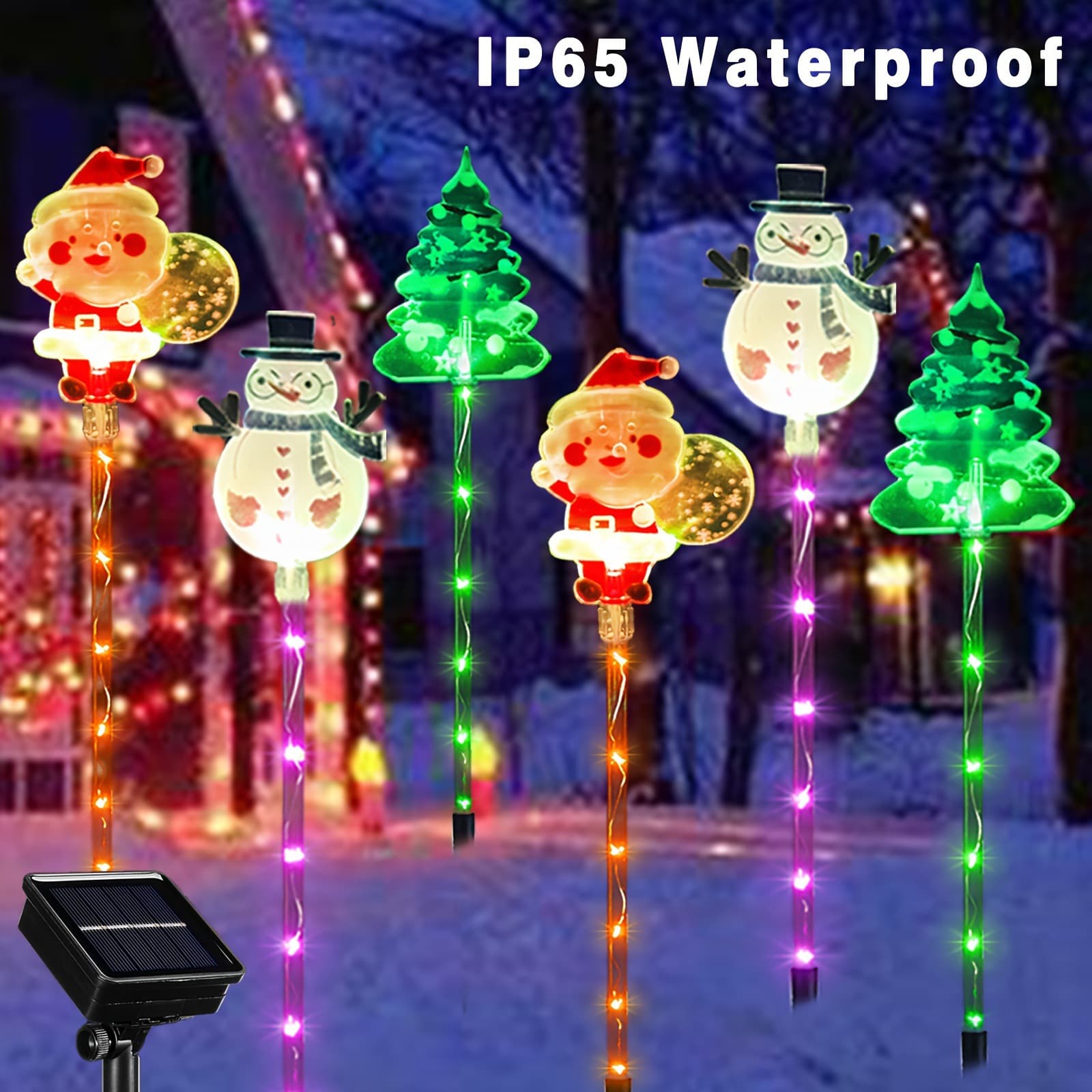 Cross-border LED Solar Stake Lights Christmas Acrylic Holiday Decoration Ambiance Lawn Lights Wholesale