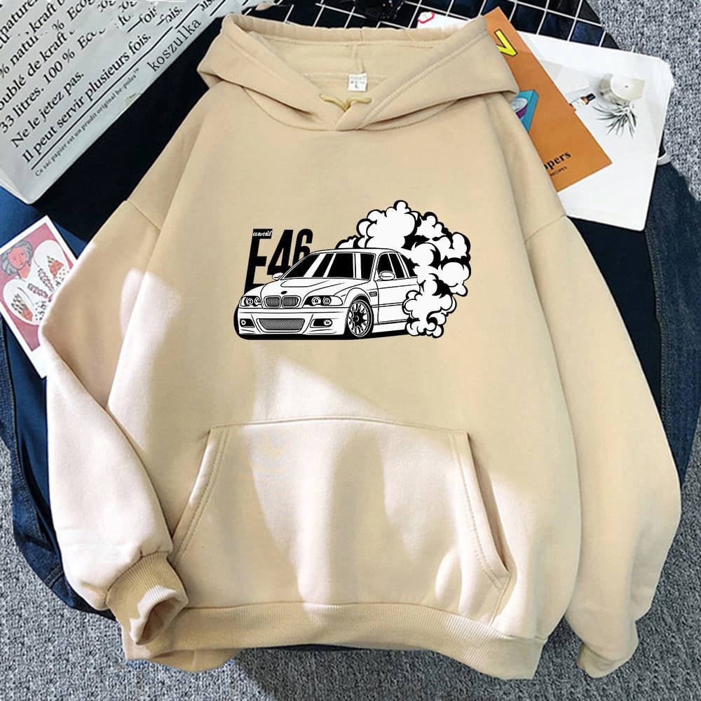 2025 Winter E46 Car Hoodies Spring/Autumn Women Tops Aesthetic