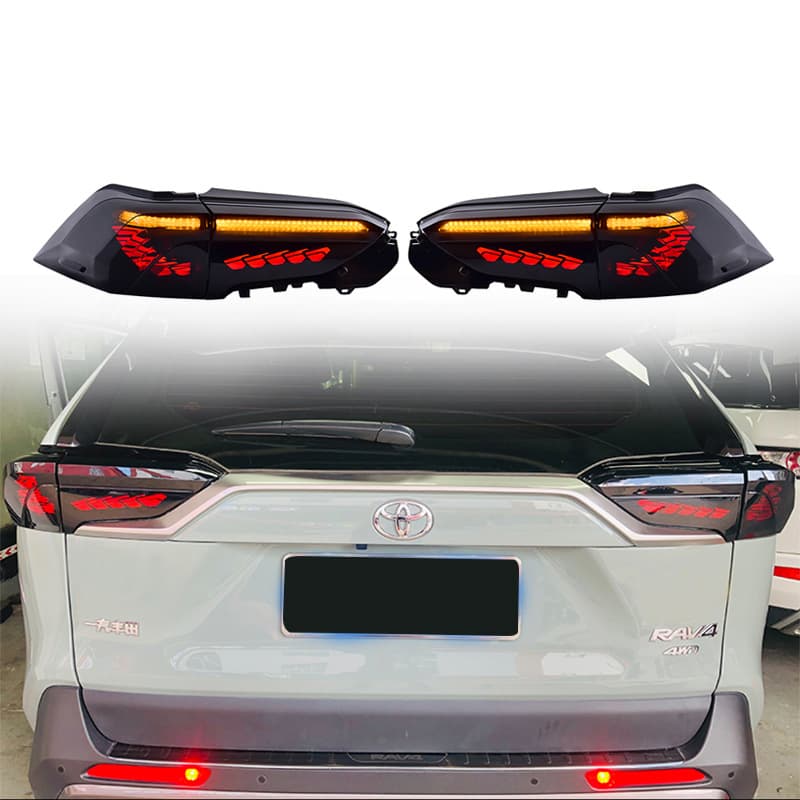 Suitable for 19-22 Toyota Rongfang RAV4 Taillight Modified LED Long-Scale Streamer Turn Signal Anti-Rear-End Assembly