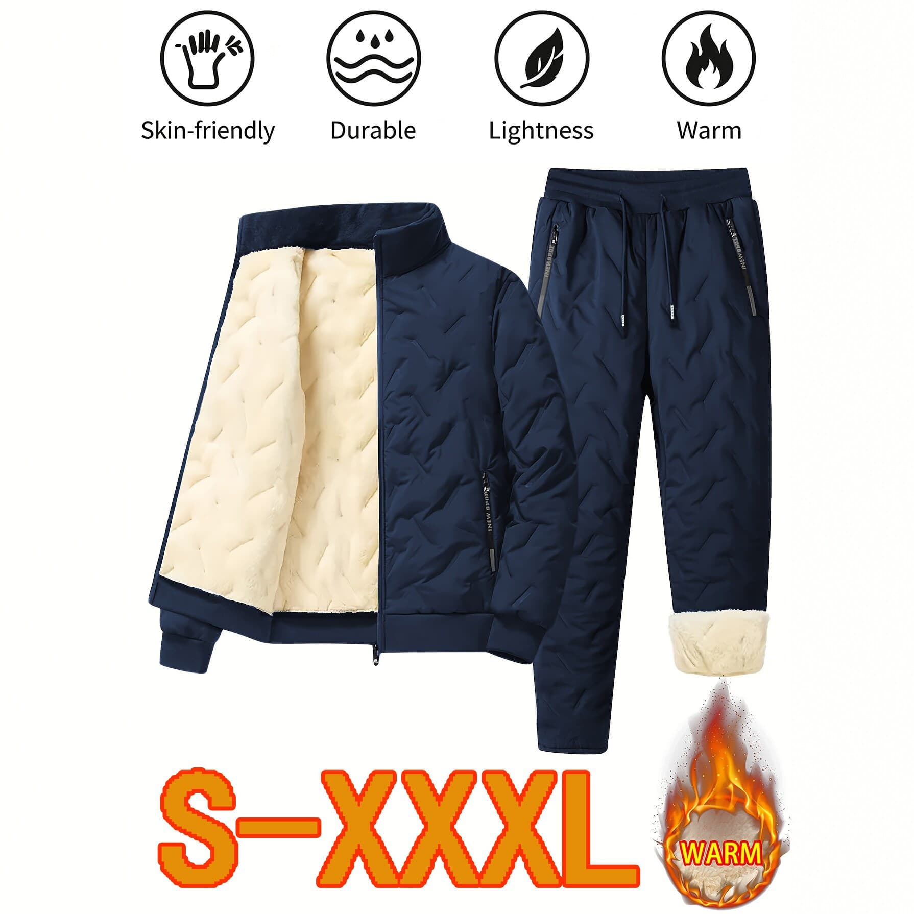 Cross-Border Men's Fleece Cotton Jacket, Winter Thick Cotton Coat, Men's Loose European Size Down Cotton Padded Jacket