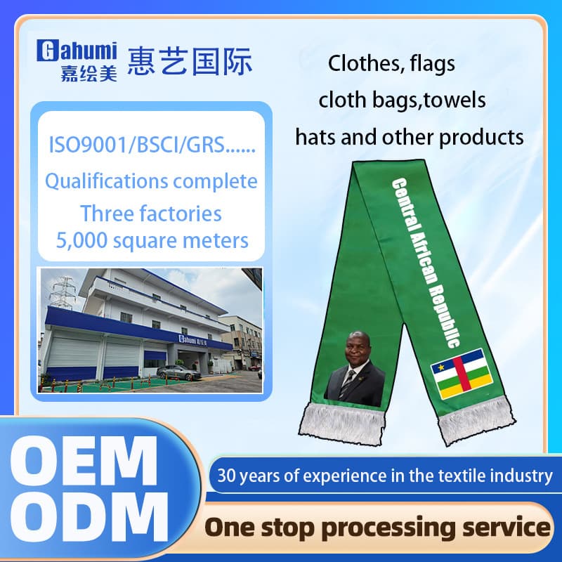 Custom Design All Countries Flags Scarf Premium Material Central African Republic Election Campaign Presidential Campaign