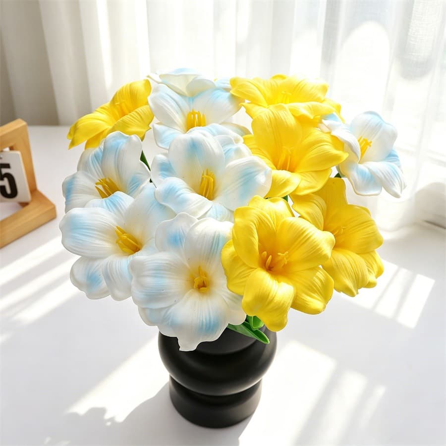 Artificial Pu Brownie Tulip Artificial Flower with a Realistic Feel, Suitable for Wedding and Living Room Decoration, Decorative Bouquet, Fake Flower
