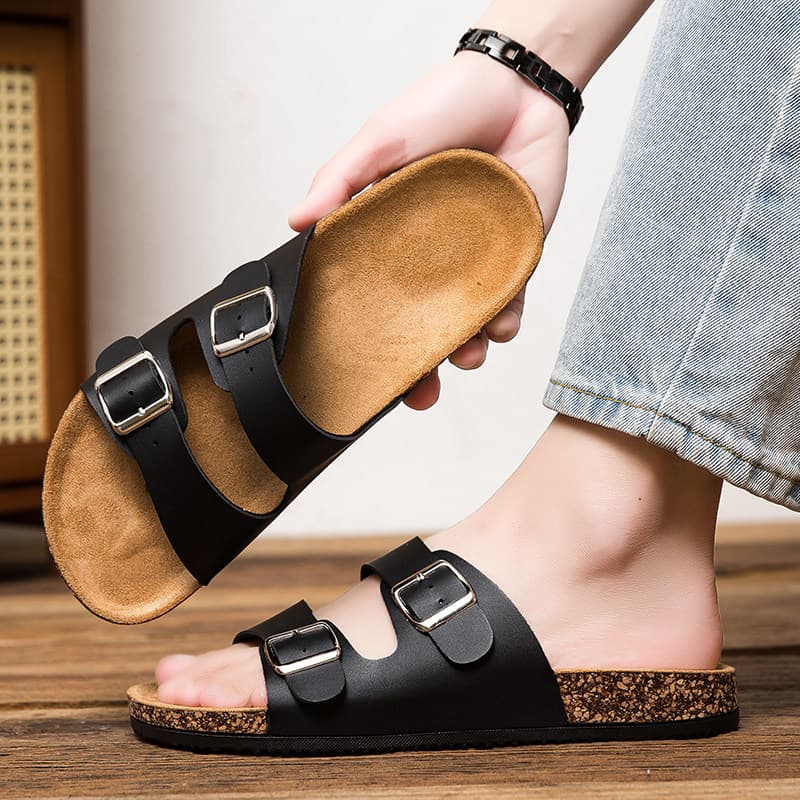 Birkenstock Sandals Men's 2026 Summer New Outdoor Anti-Slip Cork Slippers Sports Casual Beach Sandals