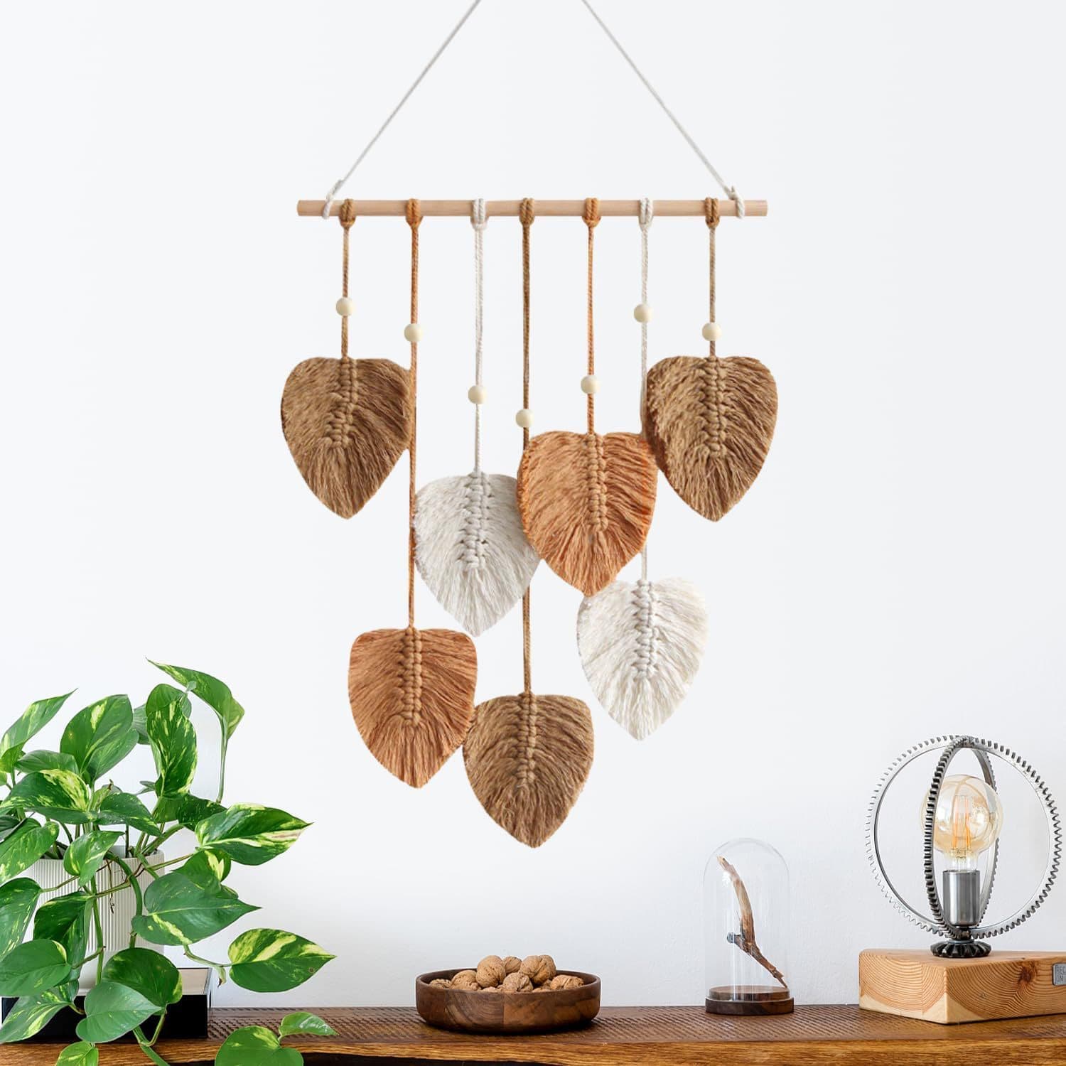 Creative Handmade Cotton Rope Leaf Tapestry Boho Style Home Wall Decoration Room Hanging Export
