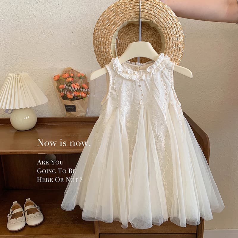 Blue Town Summer New Girls Dress Fashionable Kids Lace Dress Baby Gown Girls Tulle Skirt