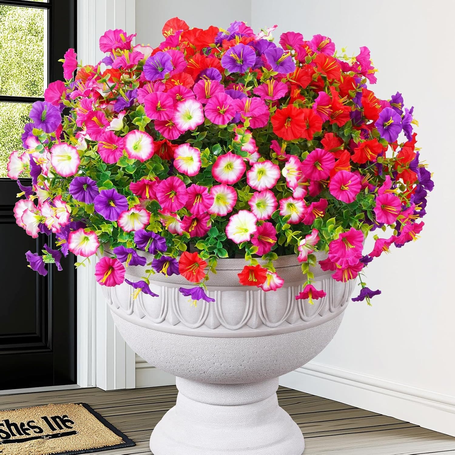 Amazon Cross-Border Artificial Flowers Morning Glory Eucalyptus Fake Flowers Home Outdoor Garden Courtyard Floral Decoration