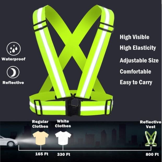 Cross-Border Hot-Selling High-Elasticity Durable Reflective Vest Straps, Outdoor Activity High-Visibility Reflective Strip Straps, Wholesale