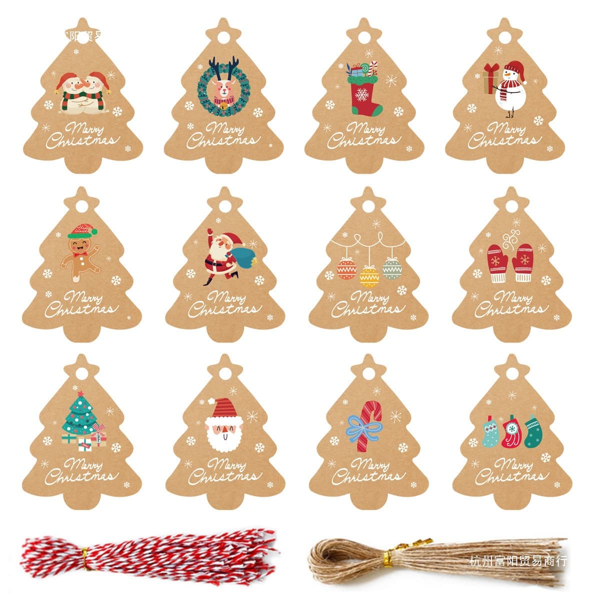 Christmas Cute Hanging Tags Children's Cartoon Decoration Hanging Tags Christmas Tree Hanging Cards Gift Packaging Accessories Message Cards None