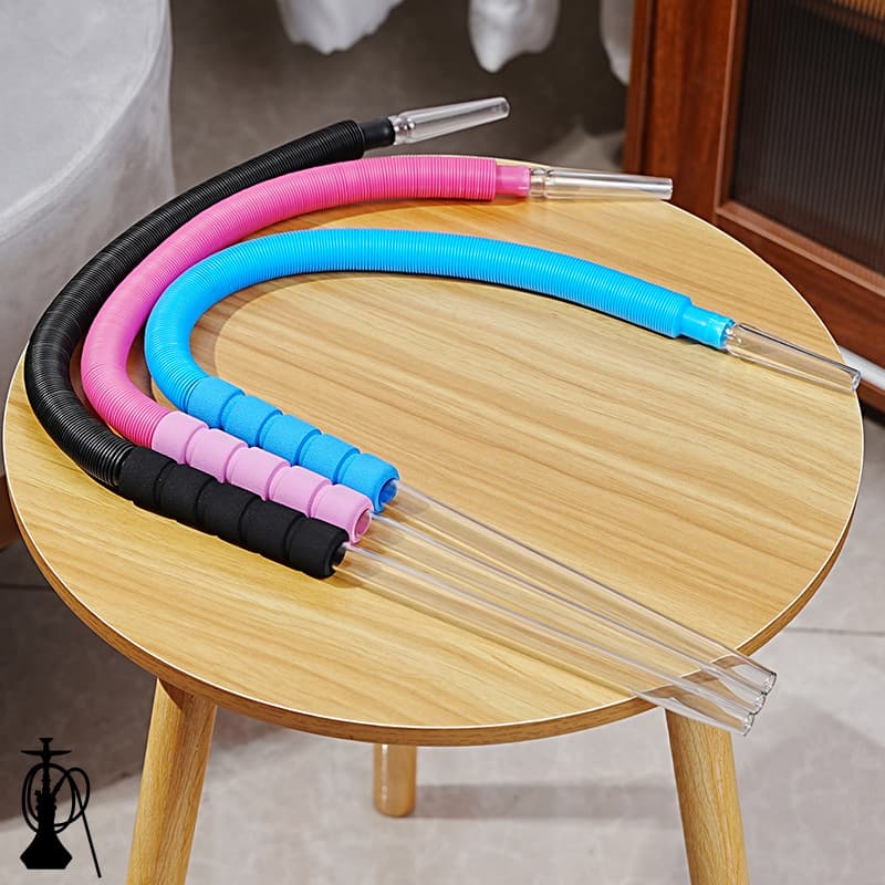 Multi-Color Retractable Arabic Hookah Hose, High Borosilicate Glass Handle, Disposable Hookah Hose, Hookah Accessories