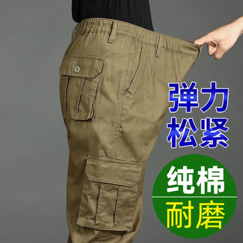 Cargo Pants Men Multi-Pocket Loose Abrasion-Resistant Casual Trousers Outdoor Long Pants Export Plus Size Straight Leg Sports Pants Military Work Pants