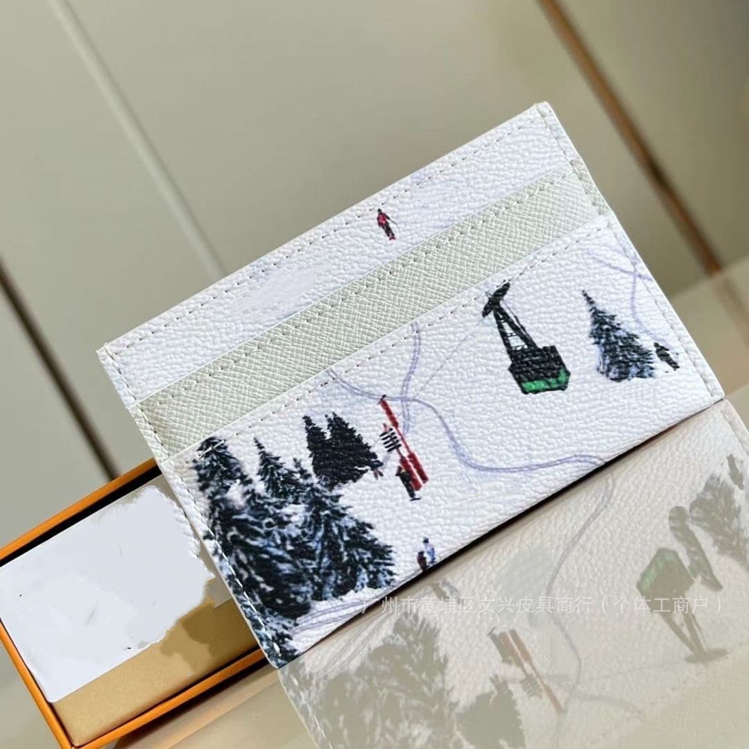 Cross-border Trade Card Holder Wallet Card Case Document Wallet Multi-slot Card Organizer Original Graffiti Card Holder High Version Coin Purse