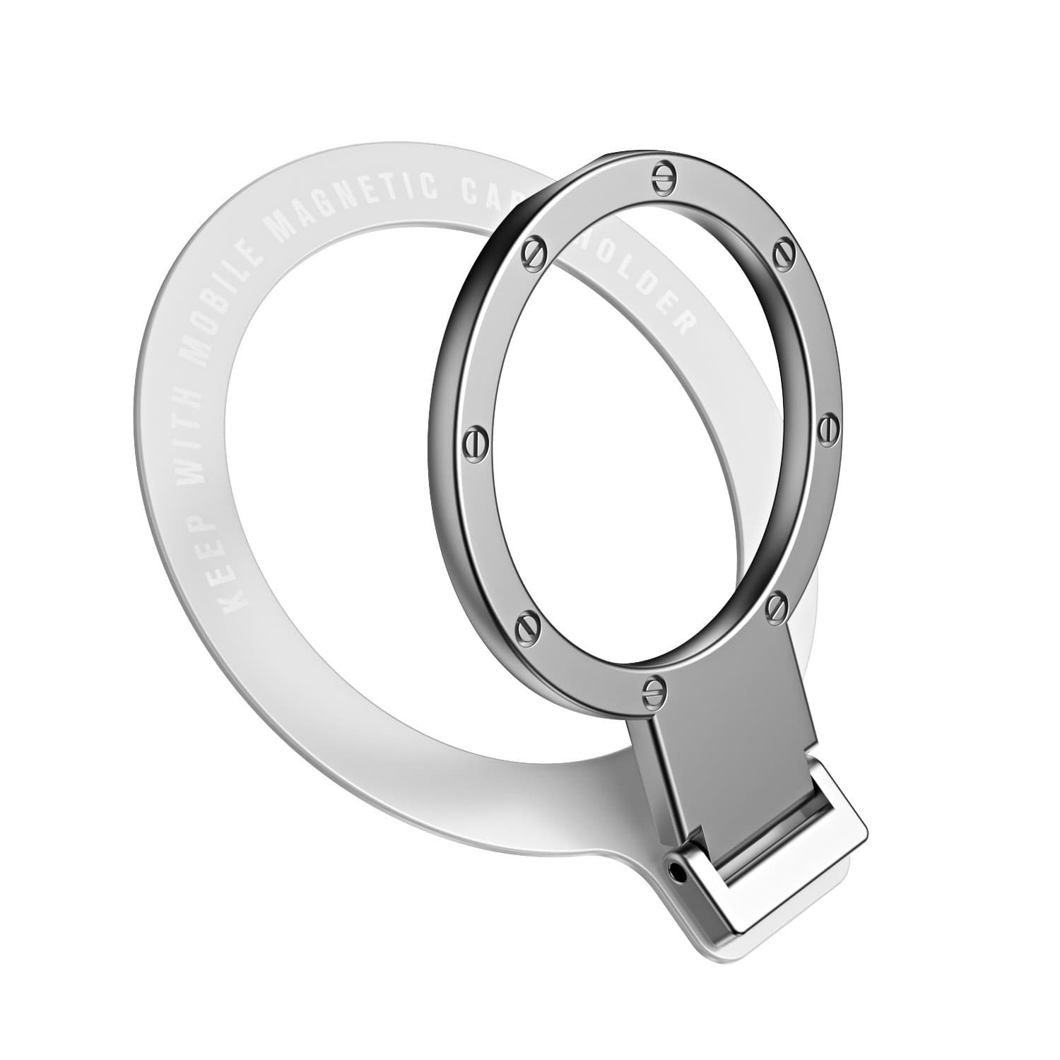 Ultra-Thin Ring Phone Stand, Strong Adhesive Metal Foldable Stand, Rotating Phone Support