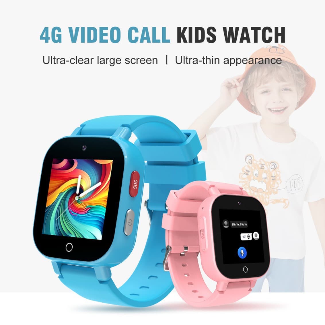 2026 New LT60 Kids Smart Watch Full Netcom SIM Card Call Video Positioning Student 4G Phone Watch