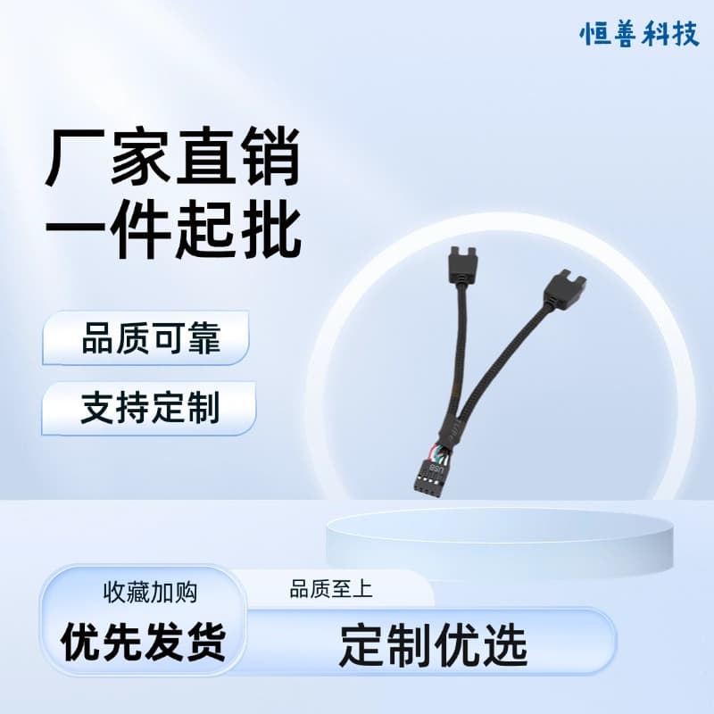 Computer Motherboard USB 9-Pin to Dual 9-Pin Splitter, 9PIN to Dual 9PIN USB Pin Header HUB Hub