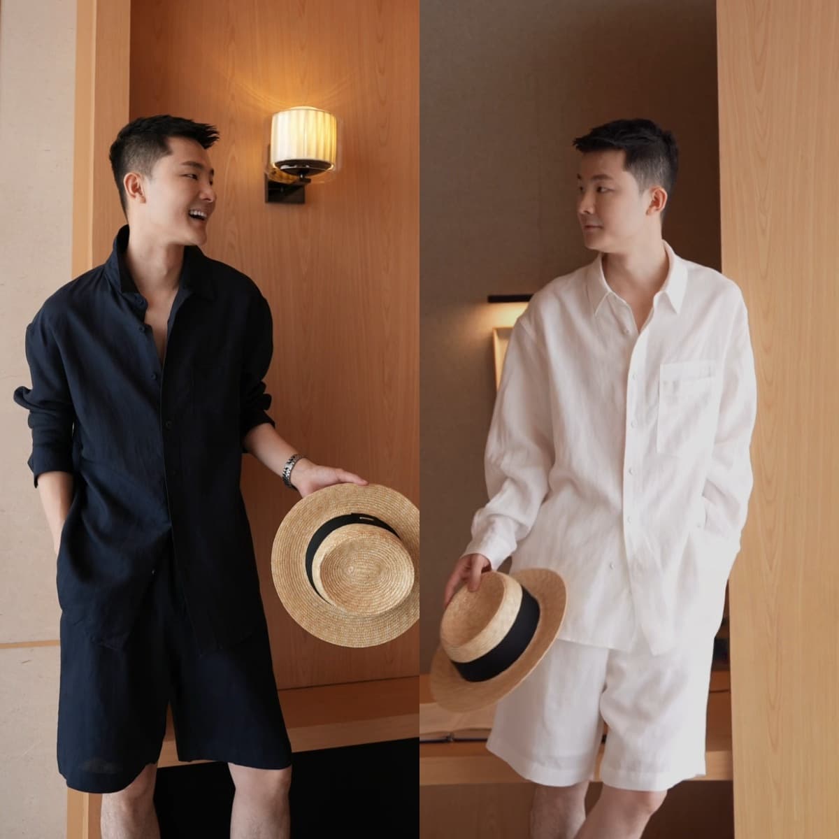 [Pre-sale] Summer New Short Sleeve Shirt and Shorts Set Minimalist Yuppie Men's Old Money Style Casual Set