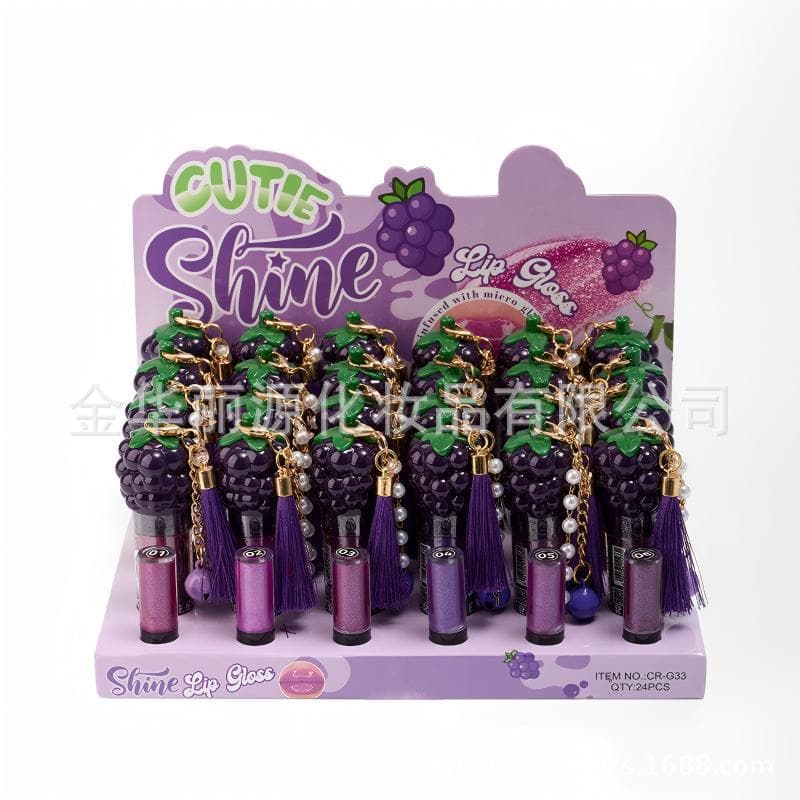 NEWEST South American Fruit Lip Oil Bestseller Lip Gloss with Pendant Grape Lip Gloss Lip Makeup Fruit Lip Gloss