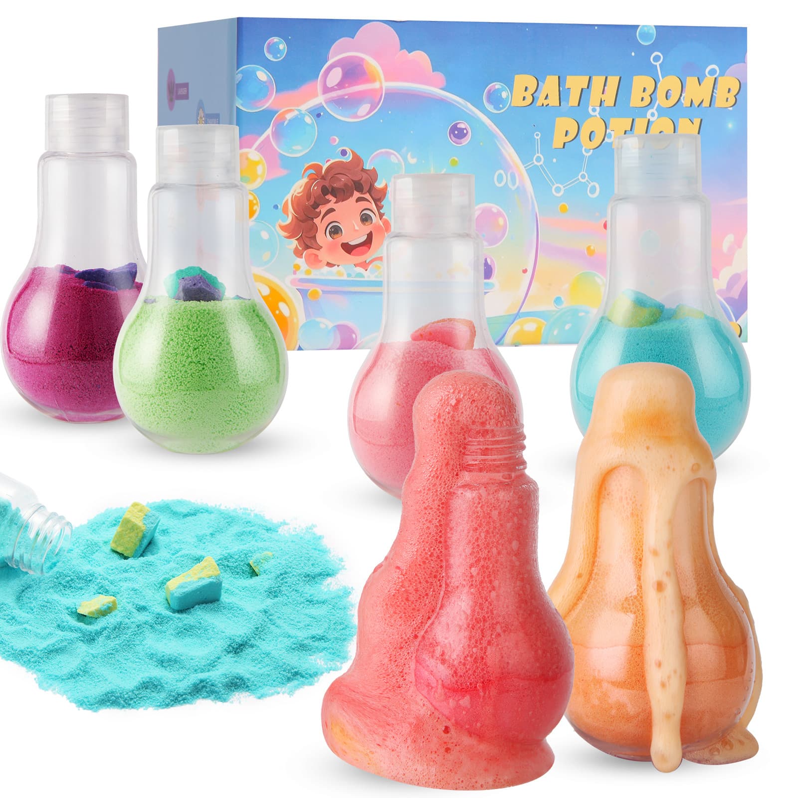 Cross-border Creative Magic Potion Bath Bombs Fizzing Salt Bubble Bottle Bath Ball Bubble Bomb Bath Powder