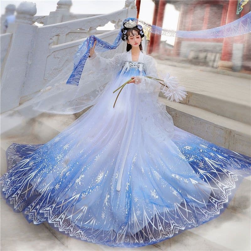 Hanfu Women Original Waist-High Ethereal Flowing Ancient Style Costume Super Ethereal Chest-High Ruqun Chinese Style Student Spring/Autumn